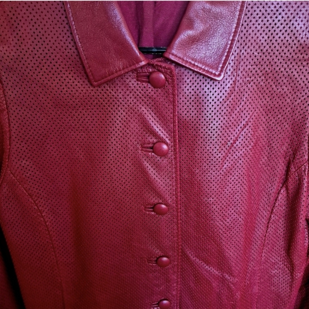 Women's Red Leather Jacket